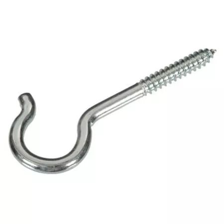 .080 X 1-5/16 Zinc-plated Round Ceiling Type Screw Hook 10pk Hillman 852430