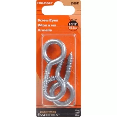.225 X 2-3/16 Zinc-plated Large Eye Screw Eye Hillman Hooks And Eyes 851841