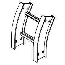 B-Line VERTICAL OUTSIDE BEND, SERIES 2,3,4&5, 3"/ 4" HEIGHT, 30 DEG., 18" WIDTH, 48" RADIUS, ALUMINUM