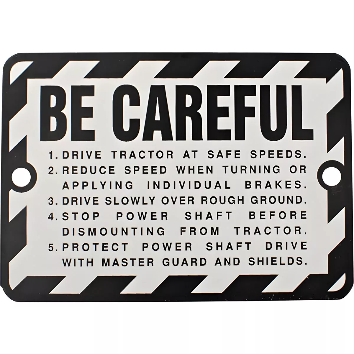 "BE CAREFUL" Plate for John Deere 50, 520, 60, 620, 70, 720