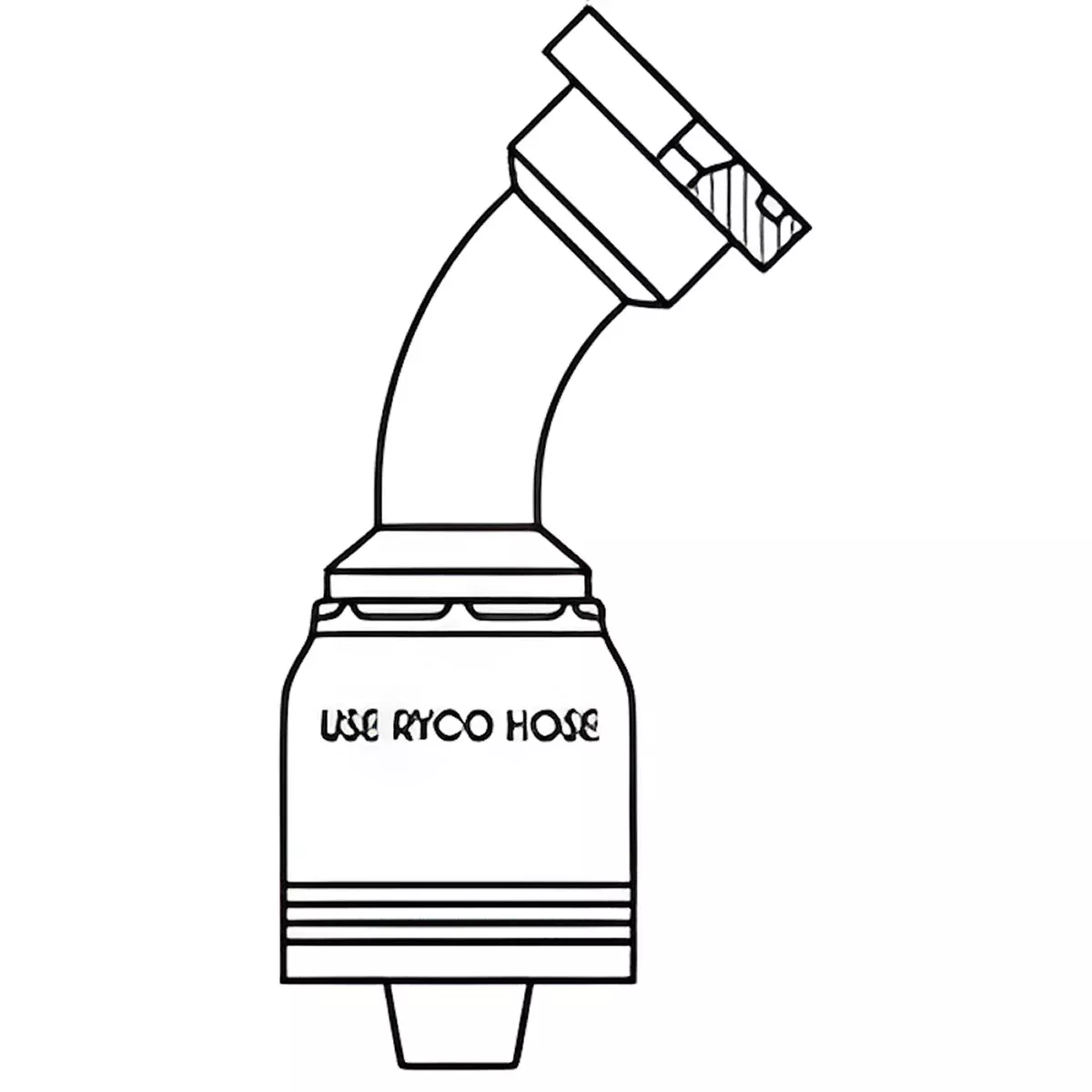 CODE 62 FLANGE 45 DEGREE BEND WITH 1 INCH THREAD FOR 3/4 INCH HOSE