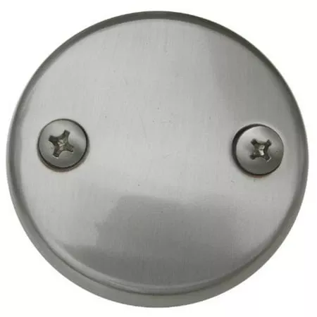 -simpatico 31597sn Satin Nickel Bath Tub Overflow Plate With Screws, 2-hole Design